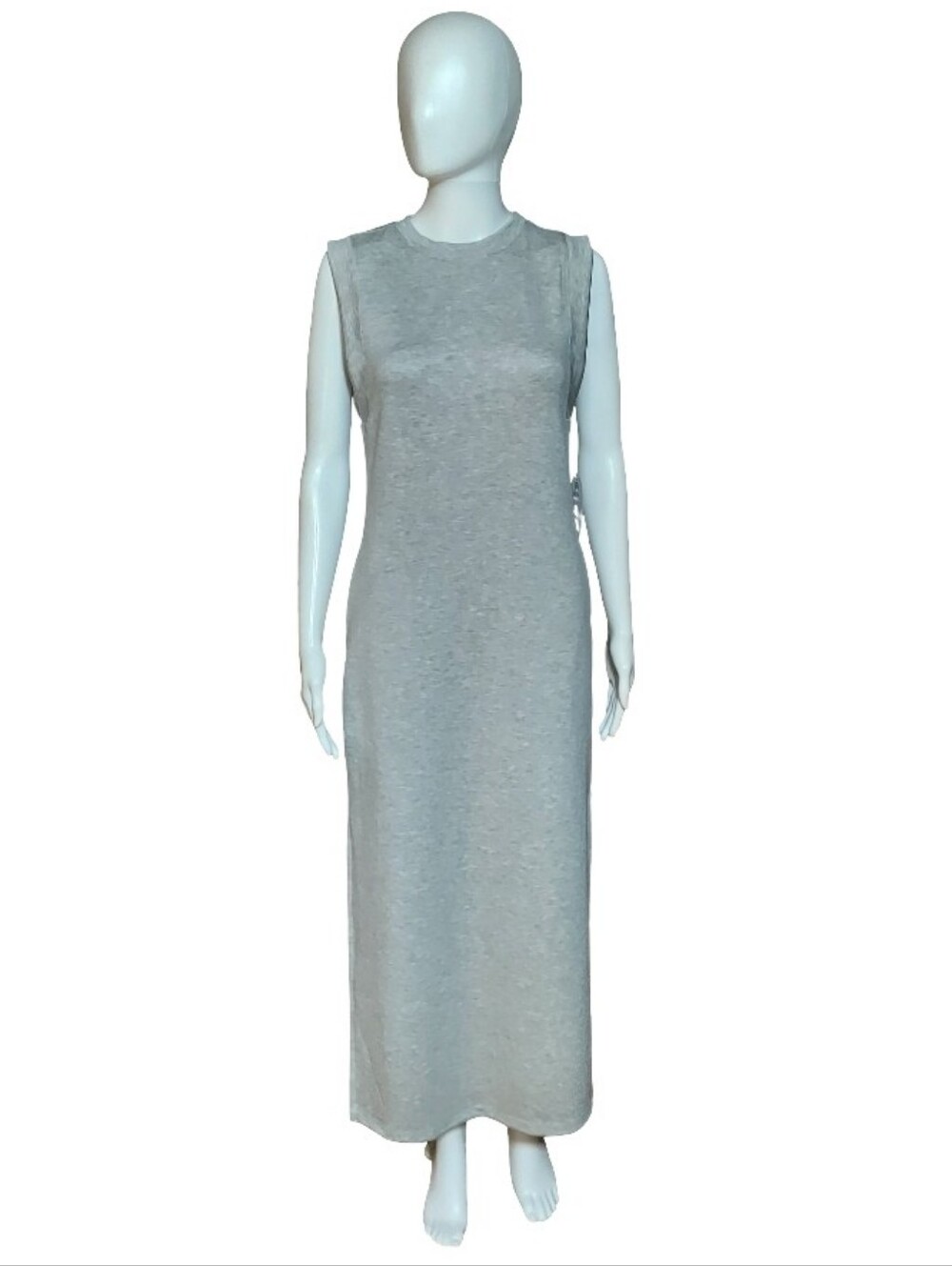 Scoop Scubaknit Side Slit Maxi Dress In Heather Gray